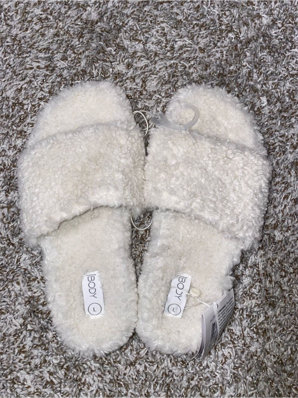 Cotton On Body Cream Sherpa Slide Sandals